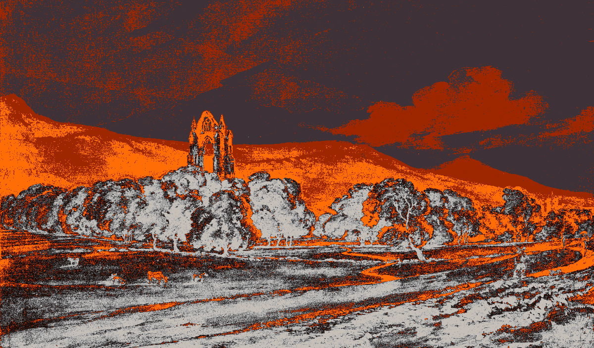 paintergoblin's tweet photo. Guisborough Priory, anonymous, @YaleBritishArt https://t.co/BLoiIQEpLR #wikidata #digitalart #watercolor (Palette: #Bahnhof) ๐๐จ https://t.co/gei4AB1Ejc