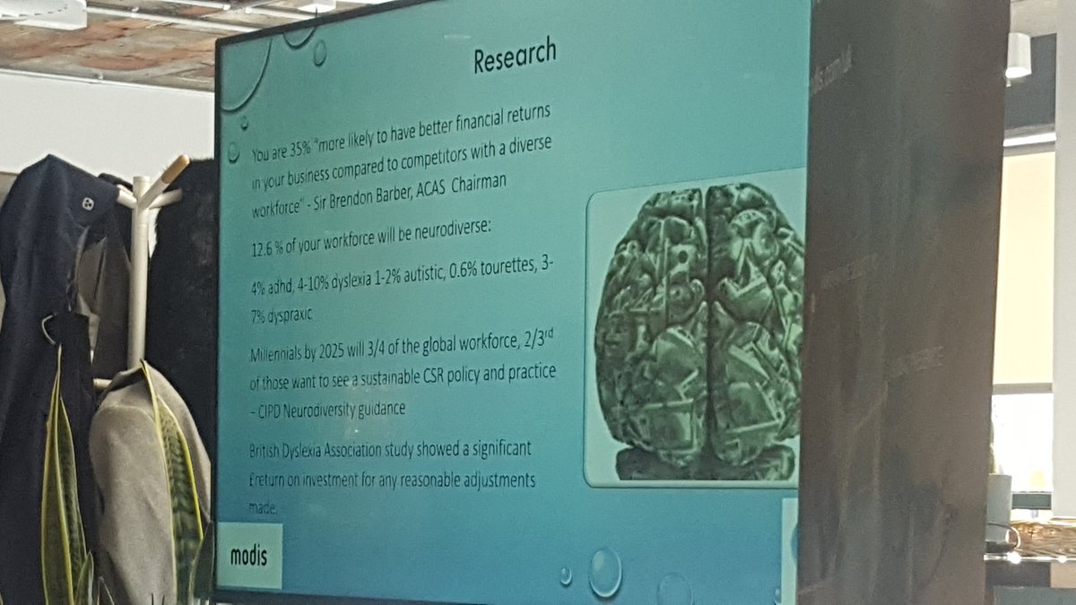 BCS_NI's tweet image. The clear business case for #neurodiversity, great presentation by Caroline Turner from @creased_puddle at @ModisNI #neurodiversity breakfast event