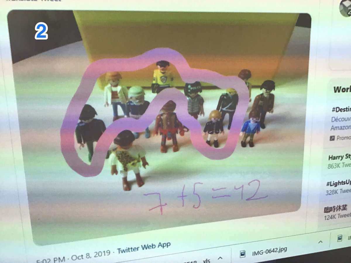 ce1_MB's tweet photo. @CPStThibault @mathsenvie2 Voici nos réponses...5 enfants doivent s’asseoir pour réussir le défi. https://t.co/B9ZjYZnG7L
