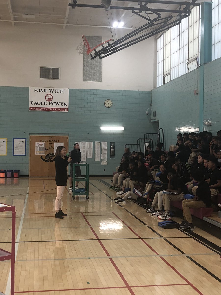 Thanks @RandallstownHS for presenting to the 8th graders @WoodlawnMS about your various magnet programs! #wearewoodlawn #wearerising @RArchelus