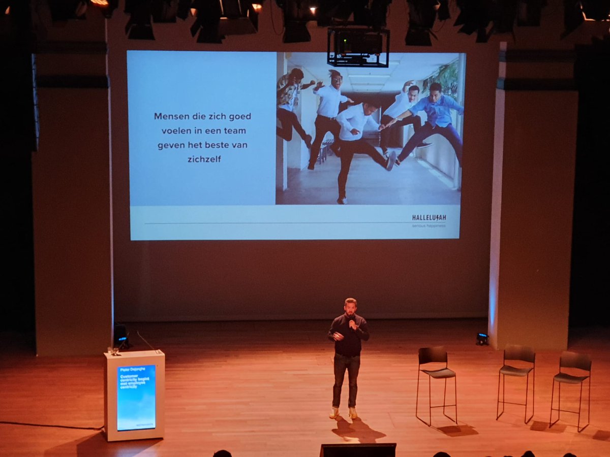 Happiness centraal stellen in je organisatie is the key voor customer centricity volgens Pieter Dejonghe van Hallelujah #20thoughts #customercentricity