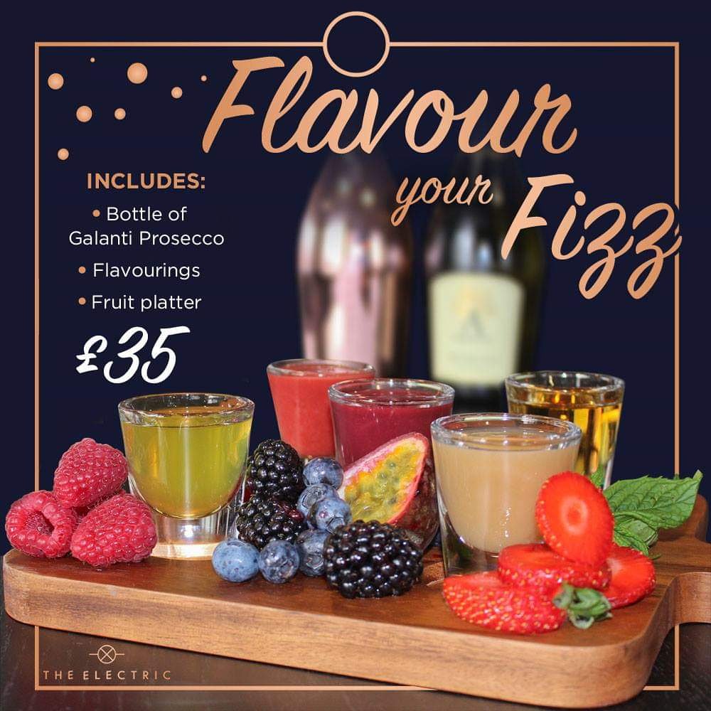 Amplify your #fizzFriday with one of our Flavour Your Fizz boards 🍓🥂🍒

Mix up your own fruity bellinis with a bottle of Galanti Prosecco, various flavourings &amp; an assortment of fruit all for just £35 #fridayfeels