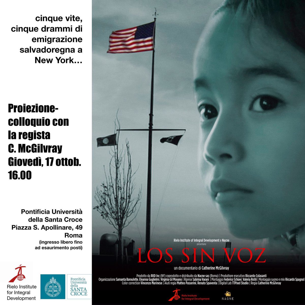 RieloInstitute's tweet photo. #LosSinVoz Bellissimo documentario di #CatherineMcGilvray sul dramma migratorio salvadoregno a Long Island. Proiezione-colloquio inquadrato nella #GiornataMondialedelMigrante per riflettere sul #dirittoallamigrazione #narrativesullamigrazione #RieloInstitute @UnivSantaCroce https://t.co/T5qWaTobth