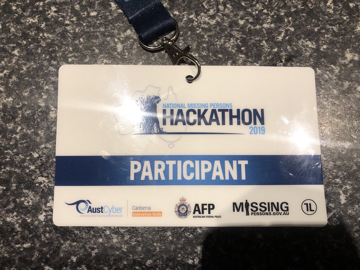 jwrcdev's tweet photo. Had a great time at the #AUMissingCTF2019 helping to gather information on missing people with 300 other hackers around Australia. See you all again next year https://t.co/33b553ENTi