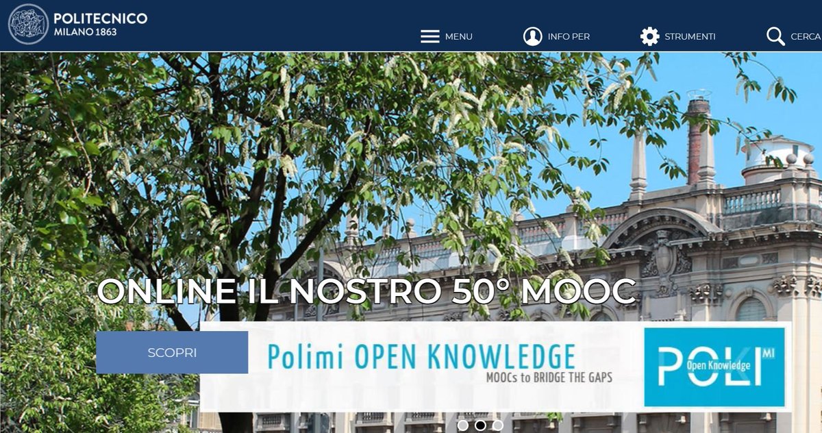 Turning 50 (#MOOCs) is an important milestone! Celebration also in <a href="/polimi/">Politecnico di Milano</a>  homepage