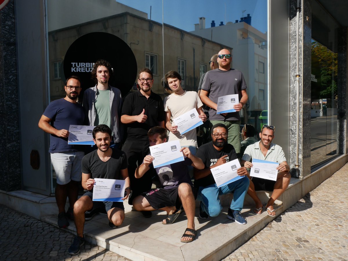 turbinekreuzbrg's tweet photo. Congratulations to all of you! 🏆You’re officially certified Spryker Developers. Remember: With great power comes great responsibility. #TurbineCertificationDay #SprysysCertProgram #turbinejetzt https://t.co/7xpxEE5Zpy