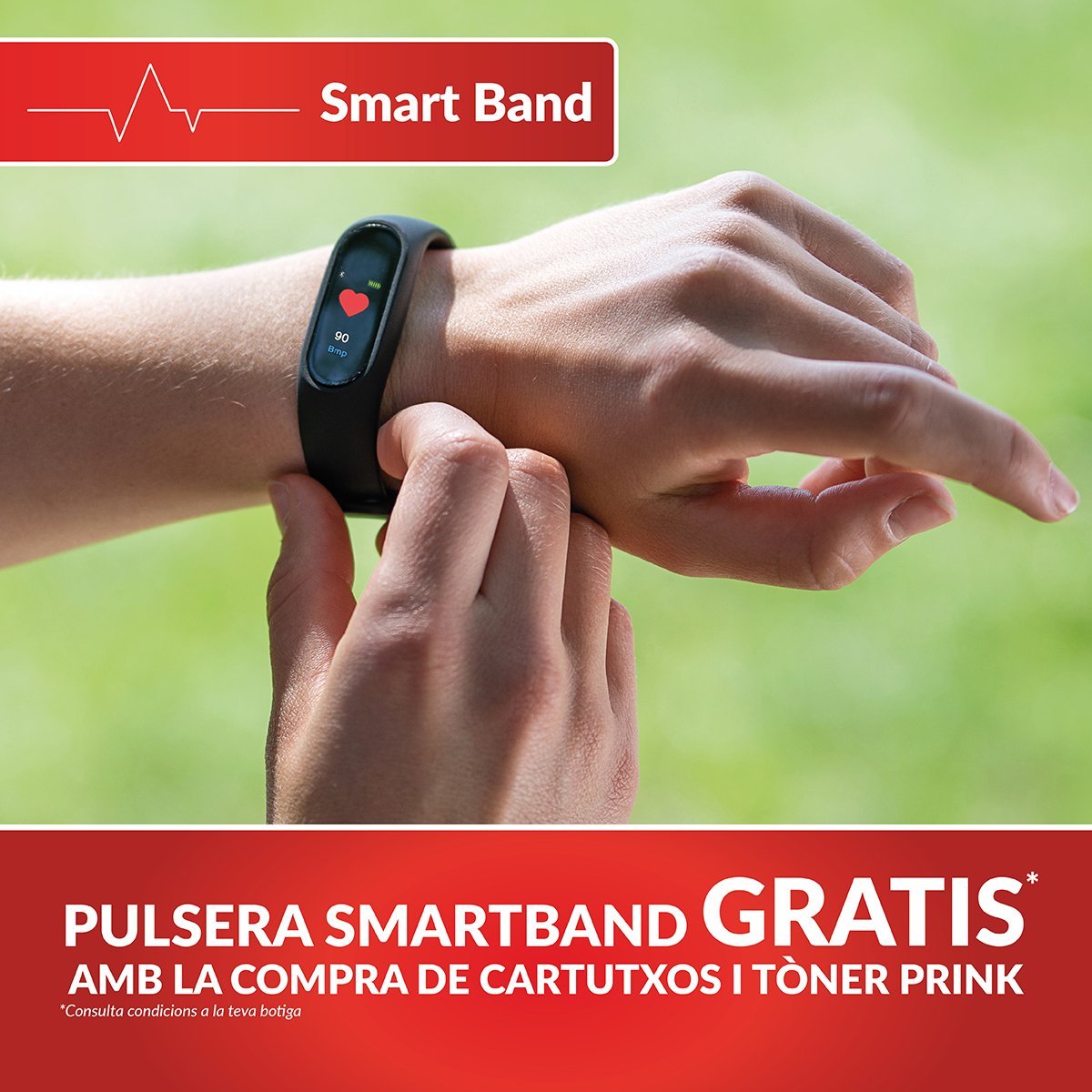 PrinkLleida's tweet photo. Una vegada més tenim una nova promoció que oferir-vos amb la compra de cartutxos, aquesta vegada una meravellosa Smartband. perfecta per a fer esport i registrar les teves marques https://t.co/3GkClJ2DUs