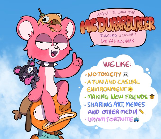 It's almost time for another Fortnite season, so spreading the word about my Discord server again! If you want to talk Fortnite or need help with challenges etc. you might find your new best friend here (I did)!🍔🍟 Dm me for invites, if you have asked before please ask again uwu 