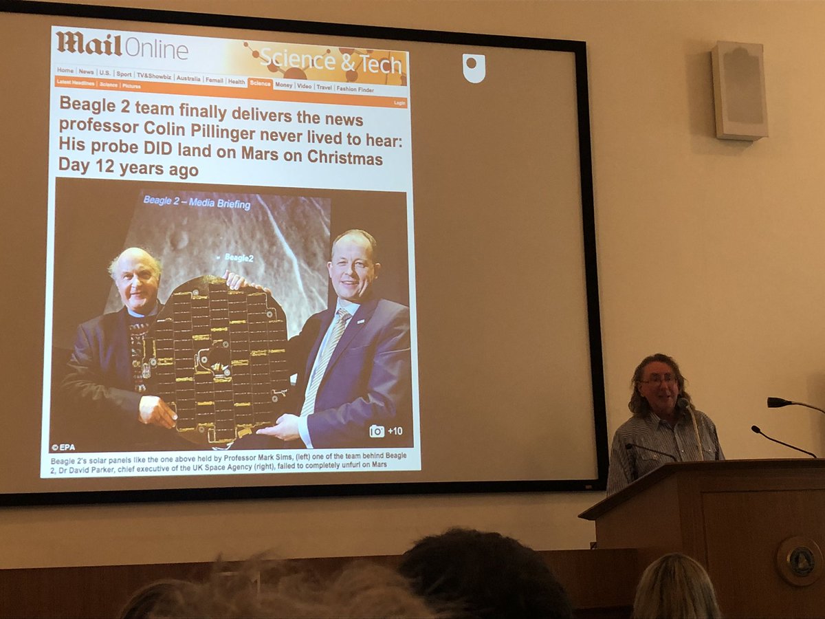 MattCosby's tweet image. Great to see @ipw2 talking about #Beagle2 and Colin Pillinger’s contribution to Lunar science