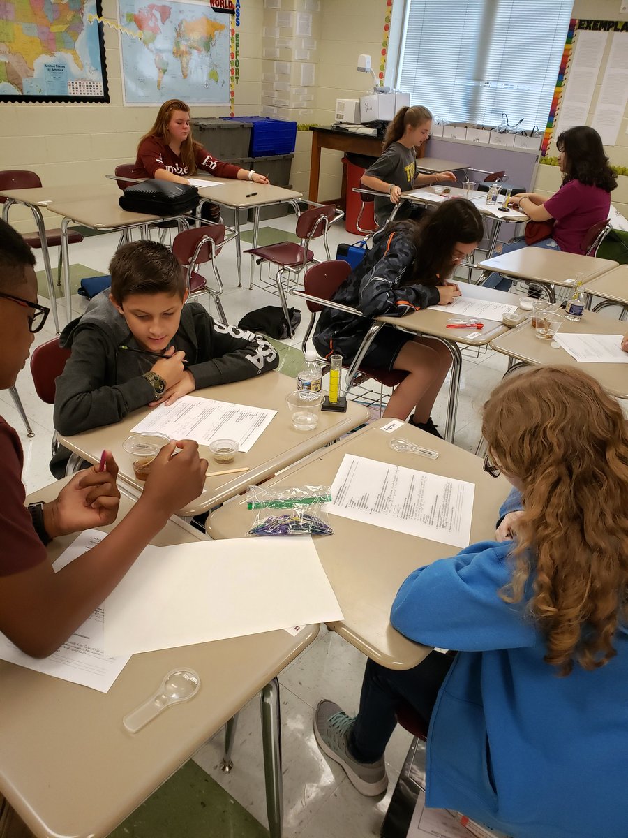 ibscience17's tweet photo. @jcibmiddle 8th grade scientists prefer to investigate science concepts through mini-labs. #mixtures and #solutions When students take control, the impact on learning/retention is greater!#IB_knowledgeable #IB_communicators @JCIBSchool @amykfmurphy @lightseer https://t.co/nbdPgpCf2J