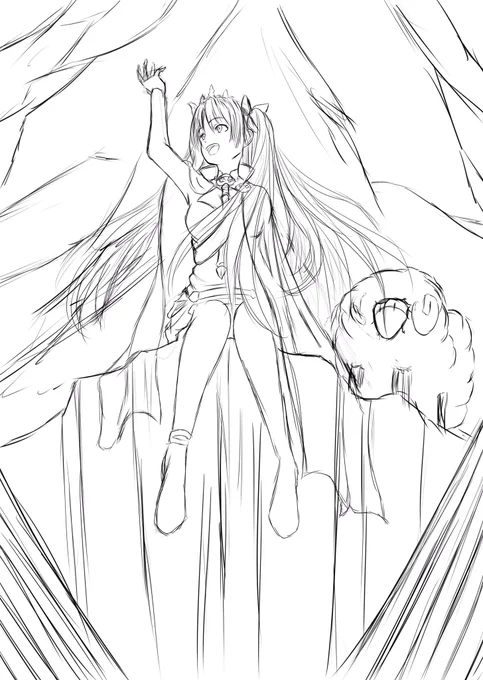 次のイラストの大ラフが固まってきた!続きは明日だ。これから仕事頑張らねば_(:3 」∠)_
#イラスト練習 