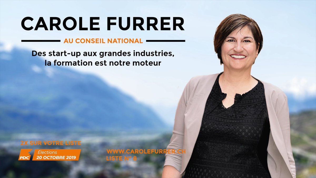 Le_Centre_VS's tweet photo. Caisses maladie, retraites, environnement, égalité salariale, le Valais n’échappe pas aux défis. Le parcours politique & professionnel de @carolefurrer lui donne les compétences & les contacts pour défendre nos intérêts. Soutenez la 2x. Votez la liste n°8 #EF2019 #PDCVr #Liste8 https://t.co/JoNwch4nmS