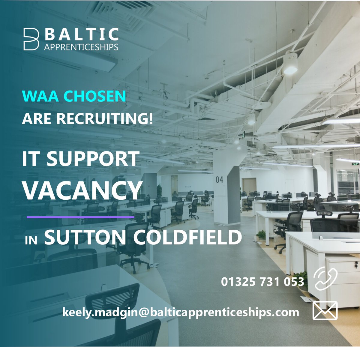 Do you want to learn all aspects of #IT from problem solving IT issues, to setting up new users? <a href="/waa_chosen/">WAA Chosen</a> are looking to expand their IT division with the addition of an #ITSupport #Apprentice based in #SuttonColdfield! Apply here: hubs.ly/H0l3f0B0 @JCPinBirmingham