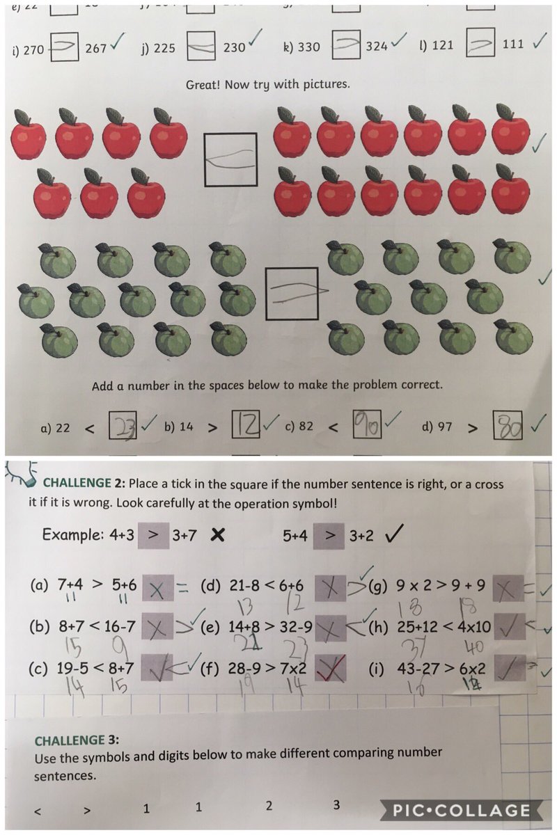 Robin Class have been comparing numbers using the < > an = maths symbols. We used concrete resources to explore their meaning, before moving onto solving pictorial and abstract problems #mathsrocks