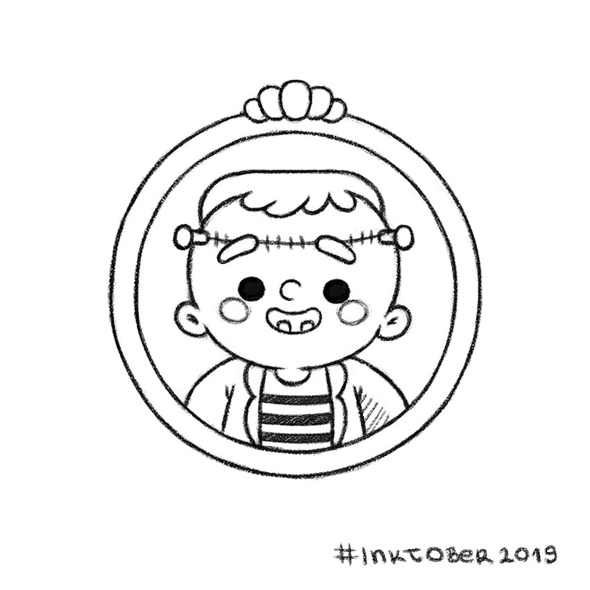 Little Frankenstein🎃. #inktober #inktober2019 #childrensillustration