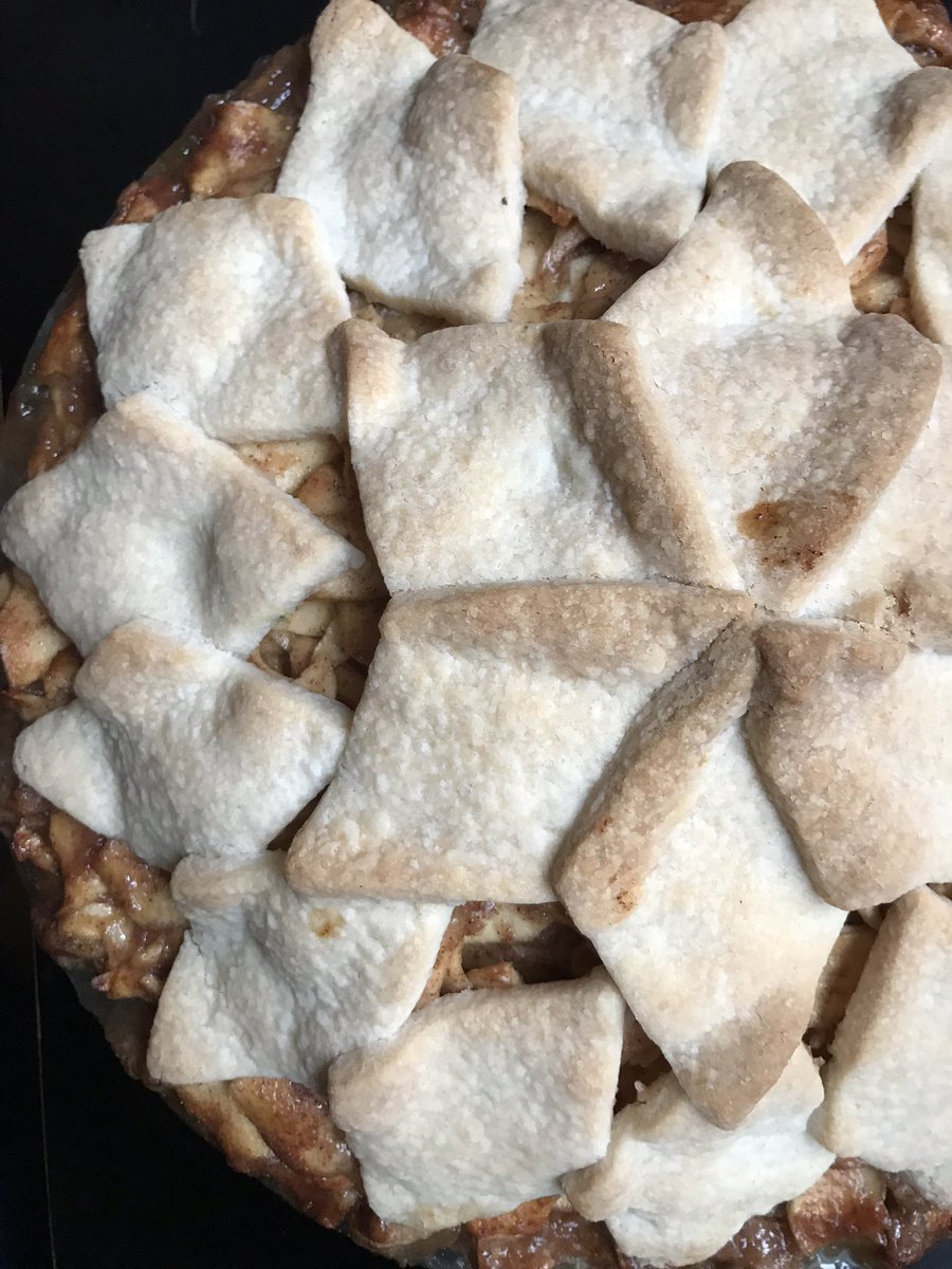 GrumpysDeli's tweet photo. Jennifer started making our apple pie over 20 years ago in the N. Michigan location. Today’s apple pie she dubbed the most perfect apple pie she has ever made. Perfection doesn’t come around often so come in and grab a slice! 
#eatpiebehappy
#madefromscratchmadewithlove https://t.co/3I8Eridh5Z