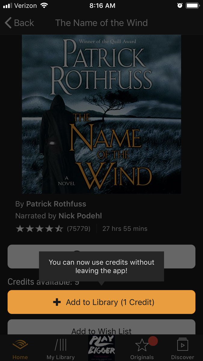 This is Audible’s most impactful feature since inception, and they used a simple tooltip to launch it.

If you listen to audiobooks you know what I’m talking about.
