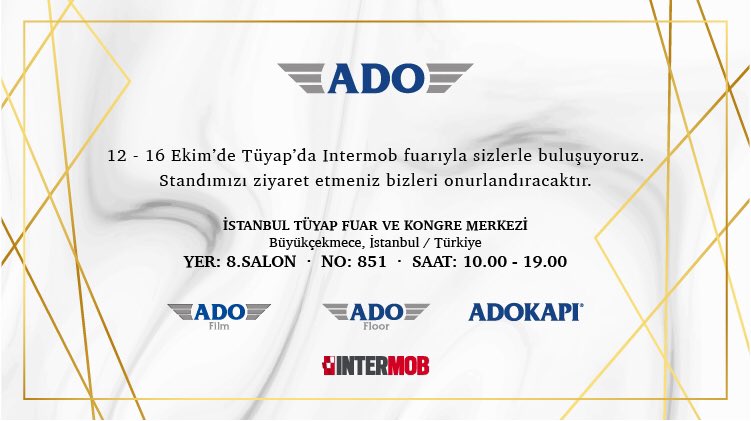 adopen's tweet image. Davetlisiniz!
#intermob #fuar #adogrup #adokapı #adofilm #adofloor