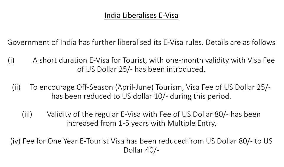 India in México (@indembmexico) on Twitter photo India liberalises E-Visa rules further!
Visiting India made easy with the following changes in the rules. Come and visit us! <a href="/incredibleindia/">Incredible!ndia</a> <a href="/SRE_mx/">Relaciones Exteriores</a> <a href="/ConsulClaudiaF1/">Claudia F</a> <a href="/IndianAssoMex/">Indian Association Of Mexico ( IAM )</a> India liberalises E-Visa rules further!
Visiting India made easy with the following changes in the rules. Come and visit us! <a href="/incredibleindia/">Incredible!ndia</a> <a href="/SRE_mx/">Relaciones Exteriores</a> <a href="/ConsulClaudiaF1/">Claudia F</a> <a href="/IndianAssoMex/">Indian Association Of Mexico ( IAM )</a>