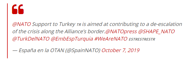 xavidomenech99's tweet photo. Using the hashtag #SupportToTurkey, Spain emphasised the fact that Turkey is a fellow member state of NATO and ally, promising “commitment &amp; solidarity w/ [with] our allied Turkey,” alongside footage of joint NATO drills. https://t.co/DpaxBIHy3i