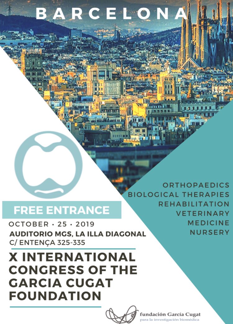👩‍🔬Os esperamos a todos el próximo 25 de este mes en el Auditorio MGS de la Illa Diagonal, Barcelona. Terapias biológicas🧬, células madre, PRP... en el sistema musculoesqueletico y mucho más👨‍⚕️. ¡Ven y descúbrelo! ENTRADA GRATUITA 😉