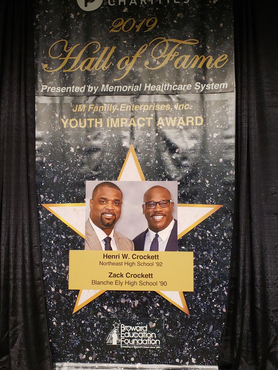 Congratulations to  Henri and Zack Crockett, Broward Education Foundation Hall of Fame honorees  for their work and commitment to the community.
