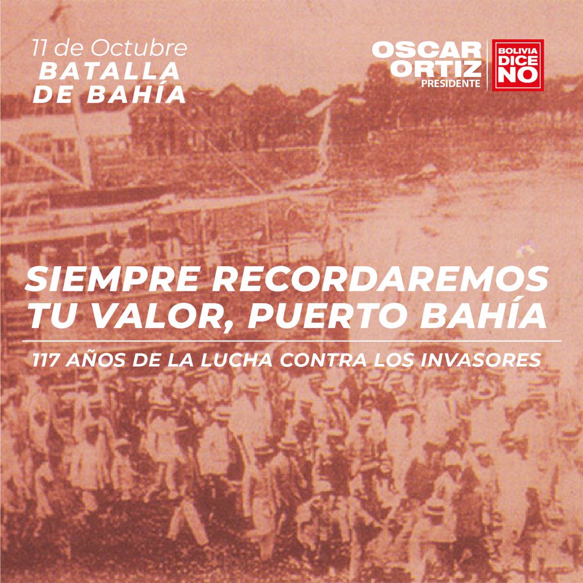 Conmemoramos el epílogo de la guerra que tuvimos hace 117 años, en Puerto Bahía.
Siempre recordaremos a los héroes que defienden nuestra patria, que luchan por una Bolivia libre y buscan un mejor futuro con oportunidades para todos.

¡Felicidades Cobija!