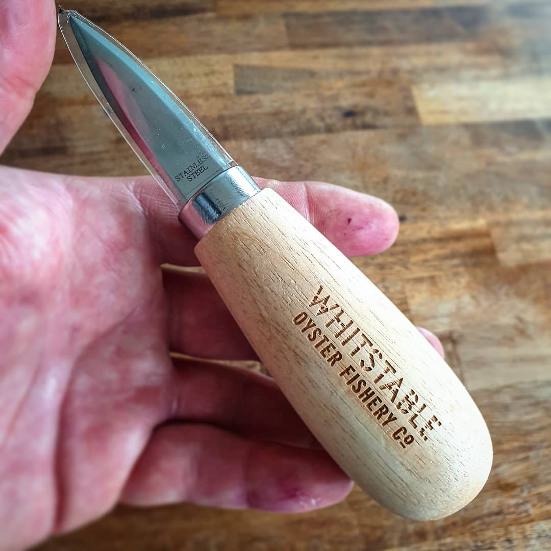 Thankyou for my new oyster knife  @WhitstableRocks got a feeling this is going to come in handy.

#chefs #margate #kent #aarosettes #hardensguide #goodfoodguide #michelinguide #team #seafood #chefstools #oyster #knife