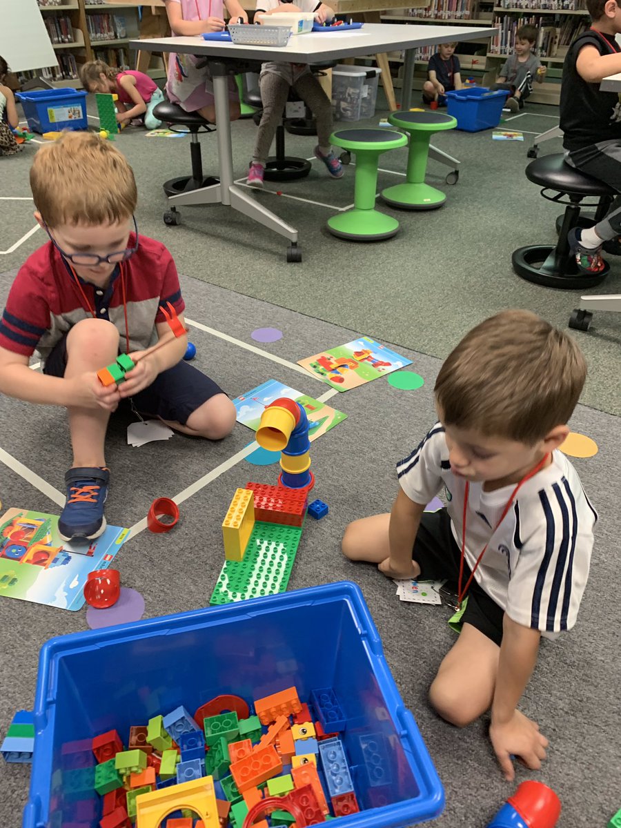 Kindergarten students practicing building with <a href="/LEGO_Education/">LEGO Education</a> materials for all those future engineering challenges! <a href="/lauren_heitman/">Mrs. Heitman's Class</a> <a href="/doherty121/">Ginny Doherty</a>  #NBSColtPride