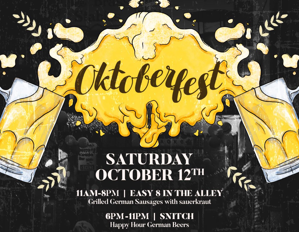 dreamhotelNASH's tweet photo. Raise your stein in Printer's Alley this Saturday for a day filled with German Sausage from #Easy8, topped with sauerkraut and a night of drinking German beers at #SNITCH! It's Oktoberfest, people 🍻 https://t.co/TgfcunKpiy