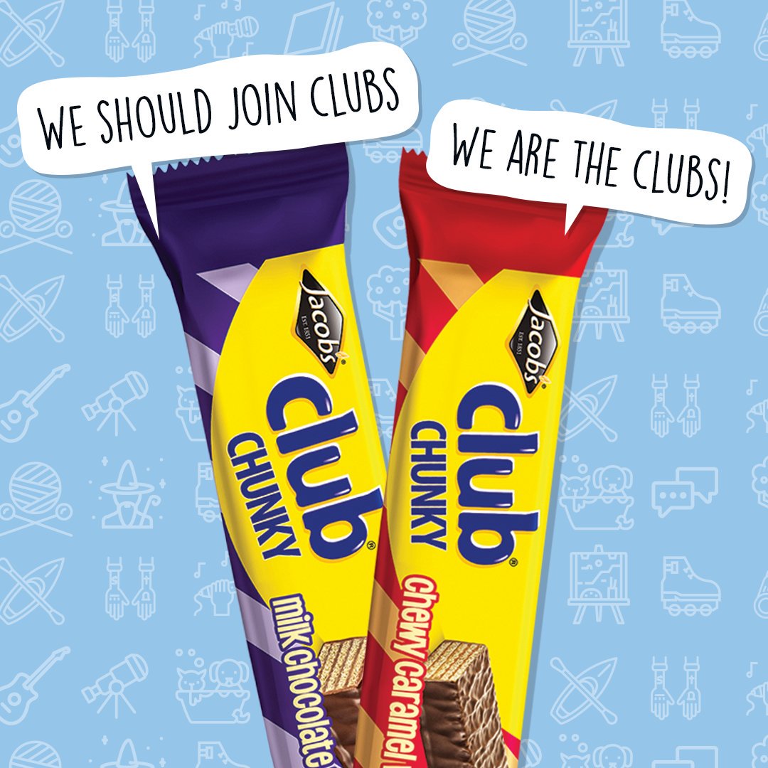 Jacobs_IRL's tweet photo. With New Club Chunky, there really is a club for everyone!
#clubchunky #clubforeveryone #newclubchunky #jacobsbiscuits #makeityours #sweettreat https://t.co/fFIJU071H4