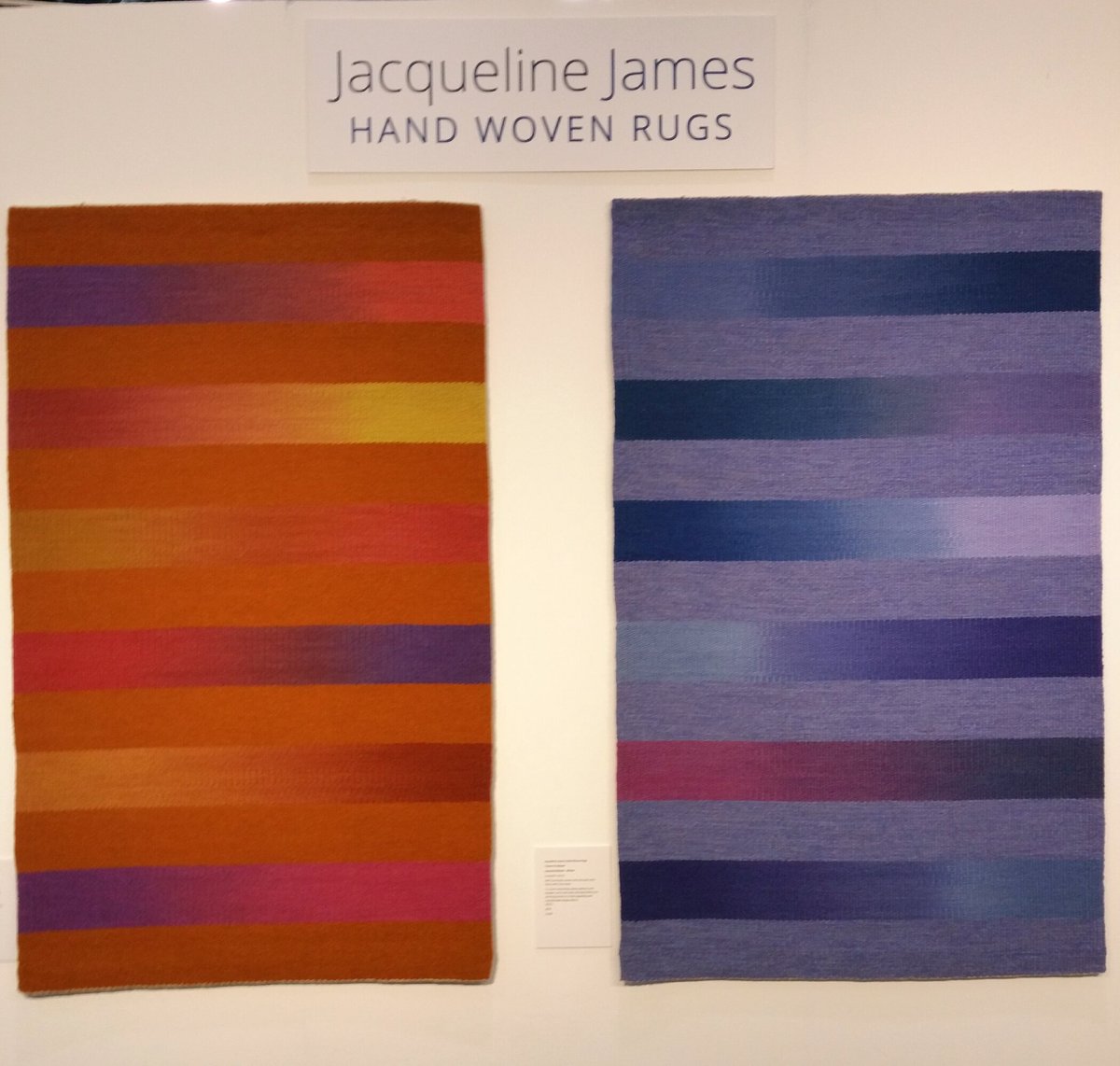 Such a treat to meet @J_JamesRugweave yesterday and see her stunning rugs @knitnstitchshow London #weaving  #rugs #interiors #textiles #interiordesign #colour #colourinspo