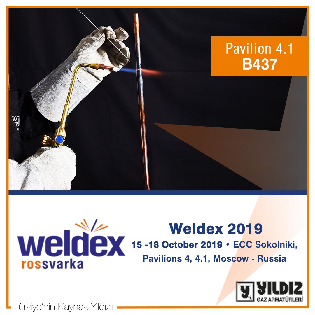 YldzGaz's tweet photo. 15-18 Ekim tarihleri arasında Weldex Rossvarka fuarında olacağız.
***
We will be at Weldex Rossvarka fair between 15-18 October.
#weldex #Weldexrossvarka #weldex2019 #welding #cutting #yildizgaz #türkiyeninkaynakyıldızı https://t.co/4bjlrCmxjC