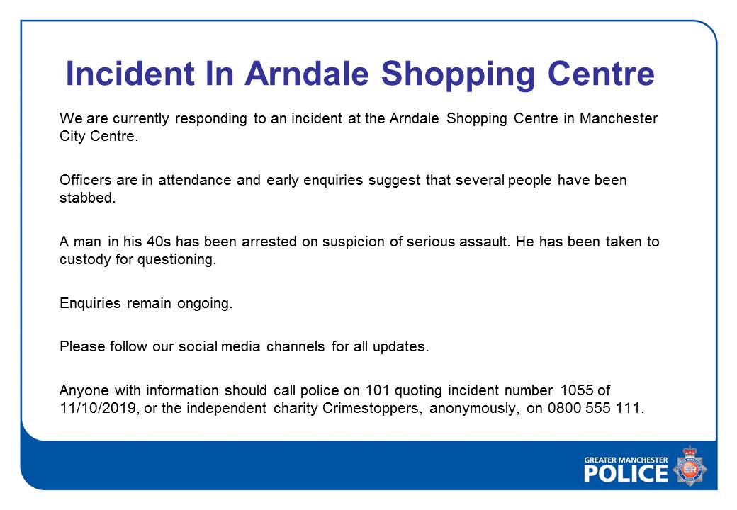 Incident In Arndale Shopping Centre.