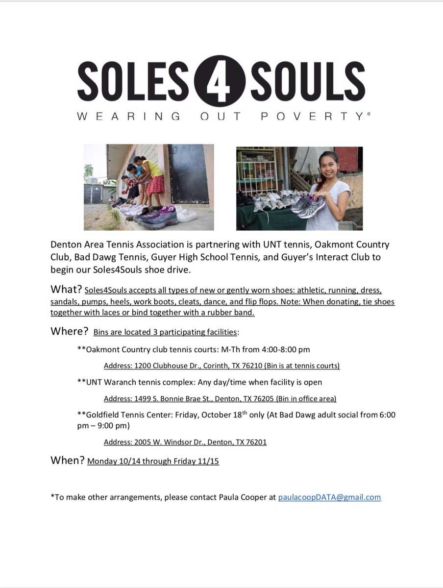 What if the shoes you no longer want could help create jobs people need? They can! That’s why we’re excited to announce that DATA has joined forces with the non-profit @Soles4Souls and are launching a shoe drive to help Wear Out Poverty. See flyer for details!#GiveShoesGiveLove