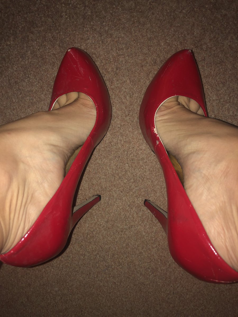 well worn stiletto heels