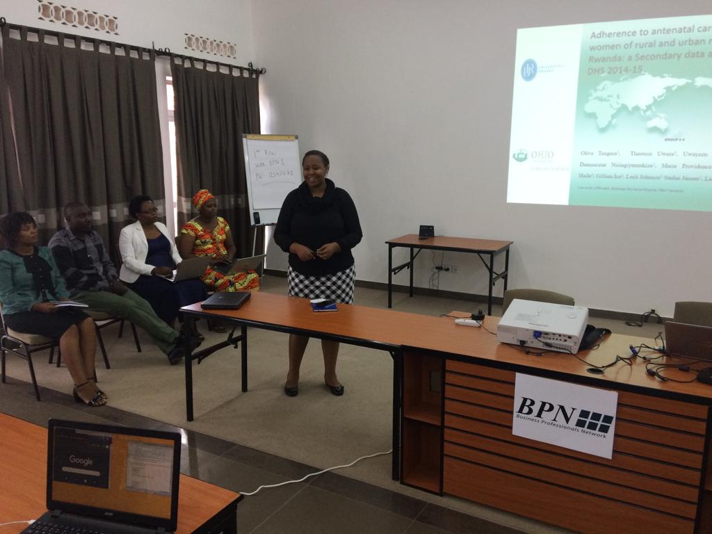 MHB_Research's tweet photo. Happening now:
Group presentations of the developed research studies from #RwandaDHS 2014/15
Grp 1 Presentating on #AntenatalCare
Grp 2 Presentating on #Malaria
Grp 3 Presentating on #GBV
Grp 4 Presentating on male #Circumcision and #HIV status
#DHS
#SecondaryDataAnalysis https://t.co/UqCWYJN7d4