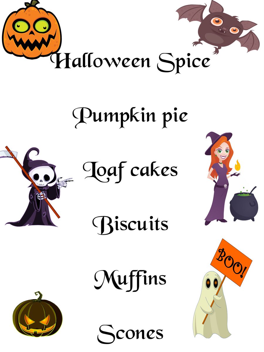 Halloween spice our own blend of spices this perfect for your
Cakes
Biscuits
Pumpkin pie
Muffins 🎃👻