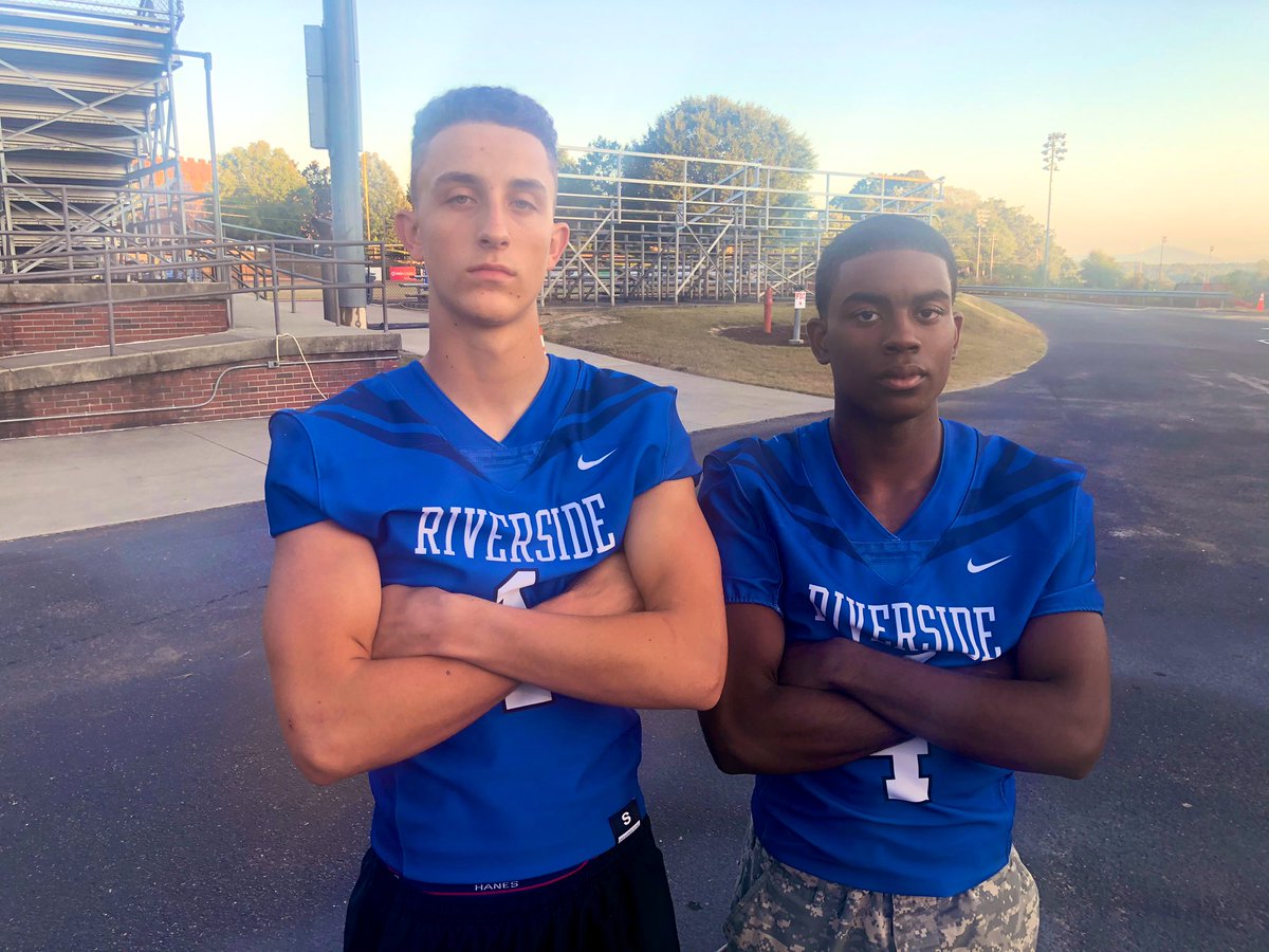 ChadSimmons_'s tweet photo. First stop today is Riverside Military Academy. Getting up early is nothing for these guys - 2021 WR Adriel Clark and 2021 ATH Shad Dabney. Dabney will be back at #UGA tomorrow and this duo (known as Miami Vice around RMA) will visit #Auburn in November. https://t.co/8KHQ80l0jy