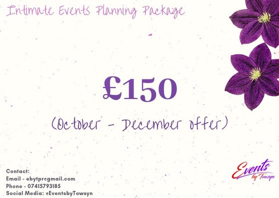 Towsynn's tweet photo. The people at @EventsbyTowsyn have a promo on from now till the end of December. Only £150. Please RT my next customer might be on your timeline. God bless you x
#EventplannerLondon https://t.co/j3mV1Z41hW