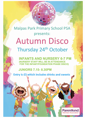 Malpas_Park's tweet photo. Our PSA has organised its first event of the year so get your dance moves ready for Thursday 24th October. Please see the image below for more details. #gomppspsa https://t.co/Ga06pdGNt7