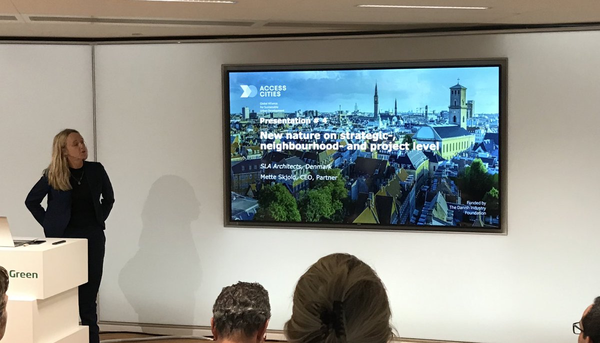 AndersVJensen's tweet photo. Mette Skjold, @SLAarchitects presenting their solution for cooler and cleaner @koebenhavner - nature based design - new nature as a solution. #biodiversity #liveliketomorrow #TheFutureWeWant https://t.co/6IWNvyxFdg