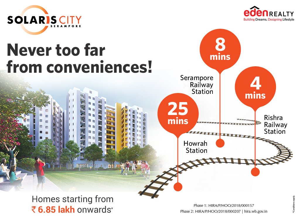 Solaris City Serampore  - keeping you connected to your favourite places easily!
Know more:  edensolaris.com/serampore/