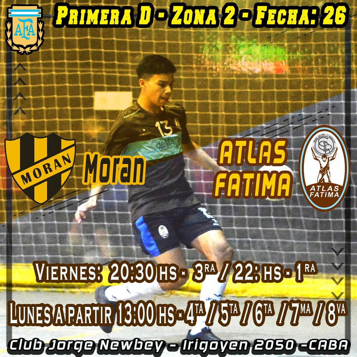 Hoy los Guerreros comienzan a transitar la recta final del torneo, y vos tenés que estar con tu aliento como siempre
#DaleAtlas
<a href="/pasionfutsal/">Pasión Futsal</a> 
@MoyanoV77 
<a href="/Laotrapasion/">Club Atlético Atlas ⭐️</a>