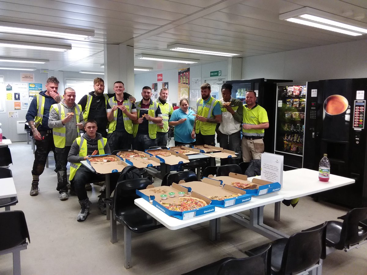 LiLawson85's tweet photo. Well done to @BreburLtd for winning Septembers safety award at #dixonstrinity for their outstanding contribution to our @WillmottDixon project. Pizza 🍕 all round as a treat to say thanks! https://t.co/NHK98KSSXR