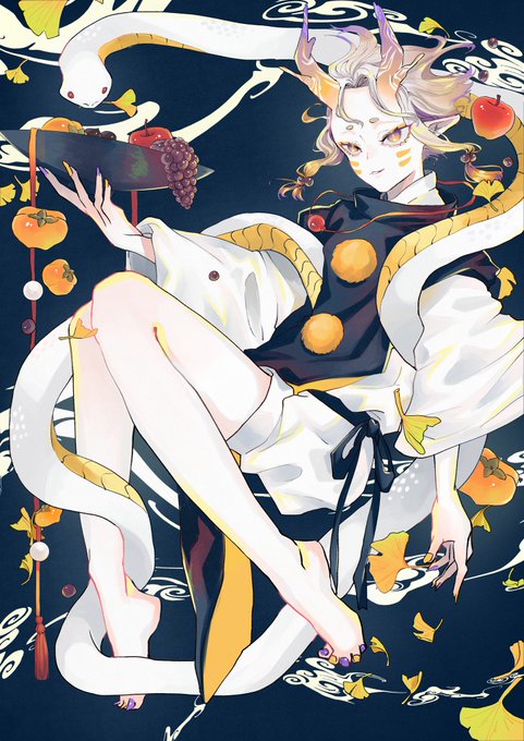 「leaf white snake」 illustration images(Latest)