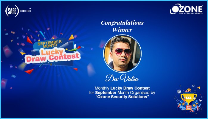 OzoneGroupIndia's tweet photo. The festive season just got better for 'Dev Vatsa' as he emerged as the winner of our Lucky Draw Contest' for the month of September. Many congratulations to him.

#OzoneSecuritySolution #OzoneSafes #ContestAlert https://t.co/WYkY7hlpIs