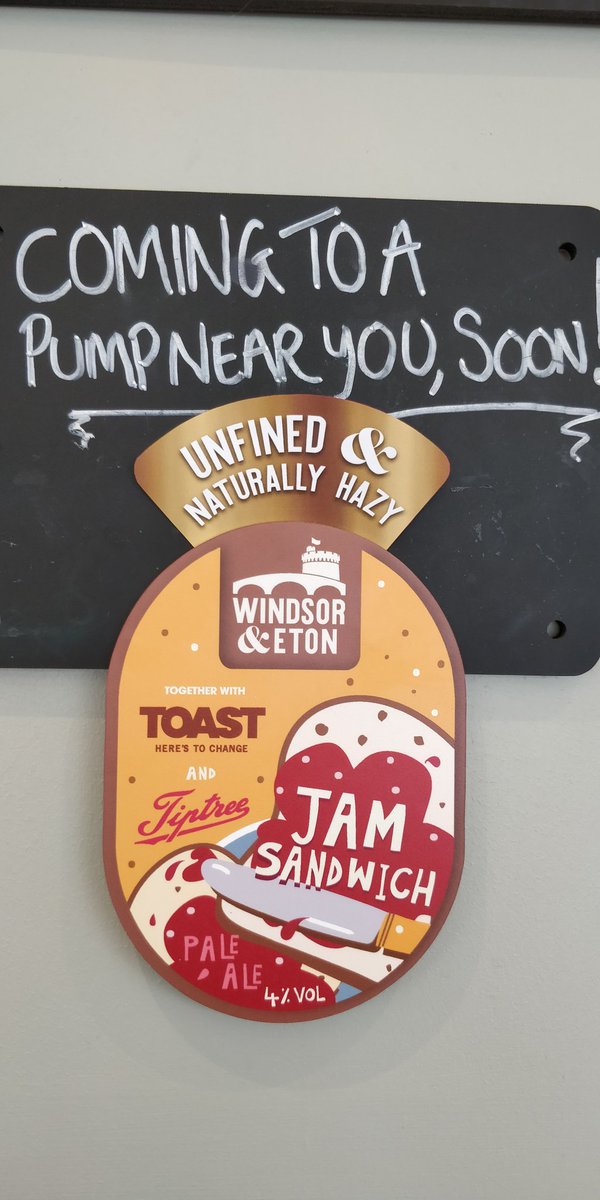 Let's 'Spread' the word. RETWEET for a chance to win a mini-cask of our new Jam Sandwich Pale Ale. We'll pick a winner at random on Monday 14th Oct.
Unfined, unfiltered, naturally hazy. Jam Sandwich Pale Ale is almost here. Made from excess bread &amp; fruit and suitable for vegans.