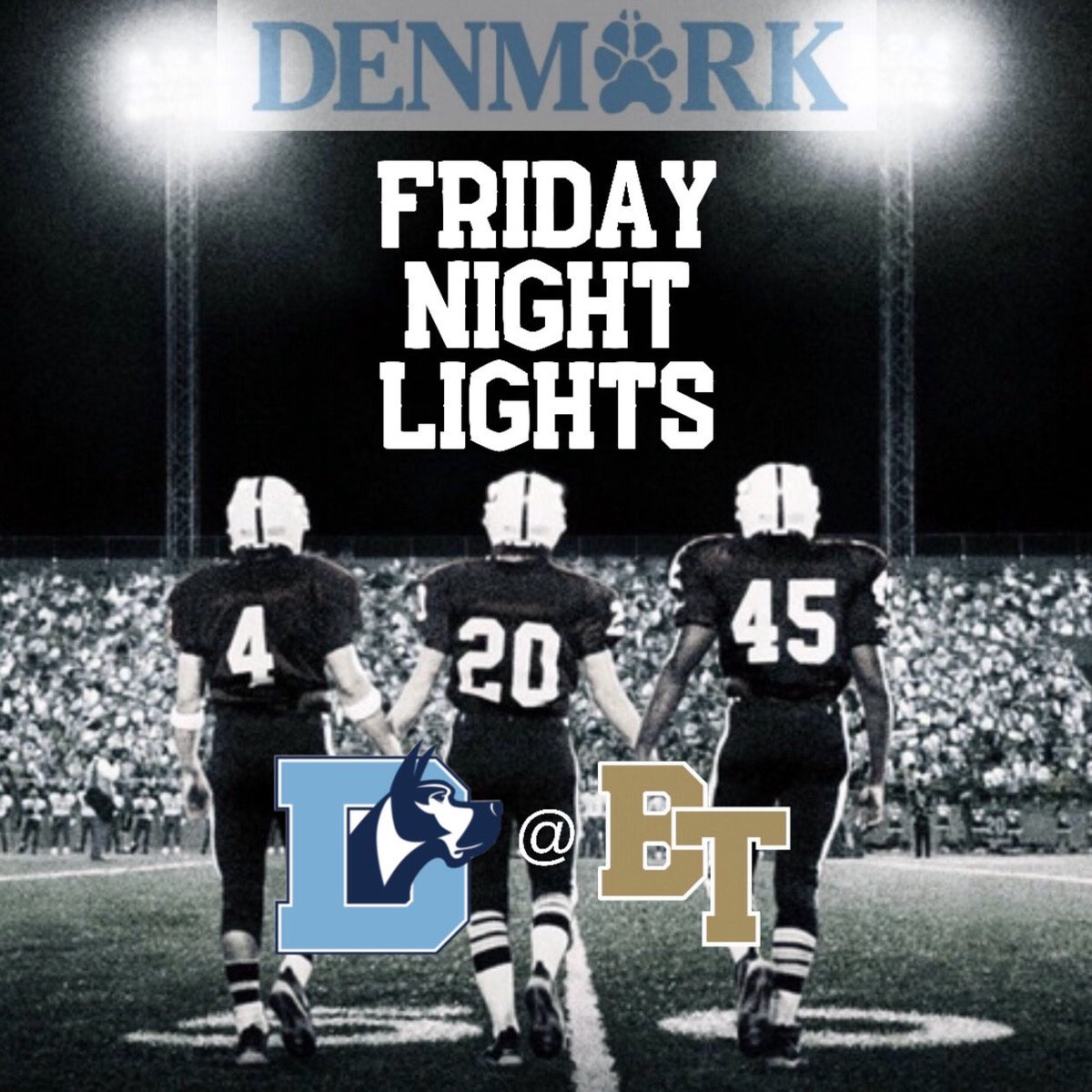DenmarkCheer's tweet photo. It’s GAME DAY DANES!! Neon Out at Blessed Trinity... kickoff at 7:30! 🏈 #godanes #denmarkcheer #denmarkfootball https://t.co/8kKA5fp9Fd