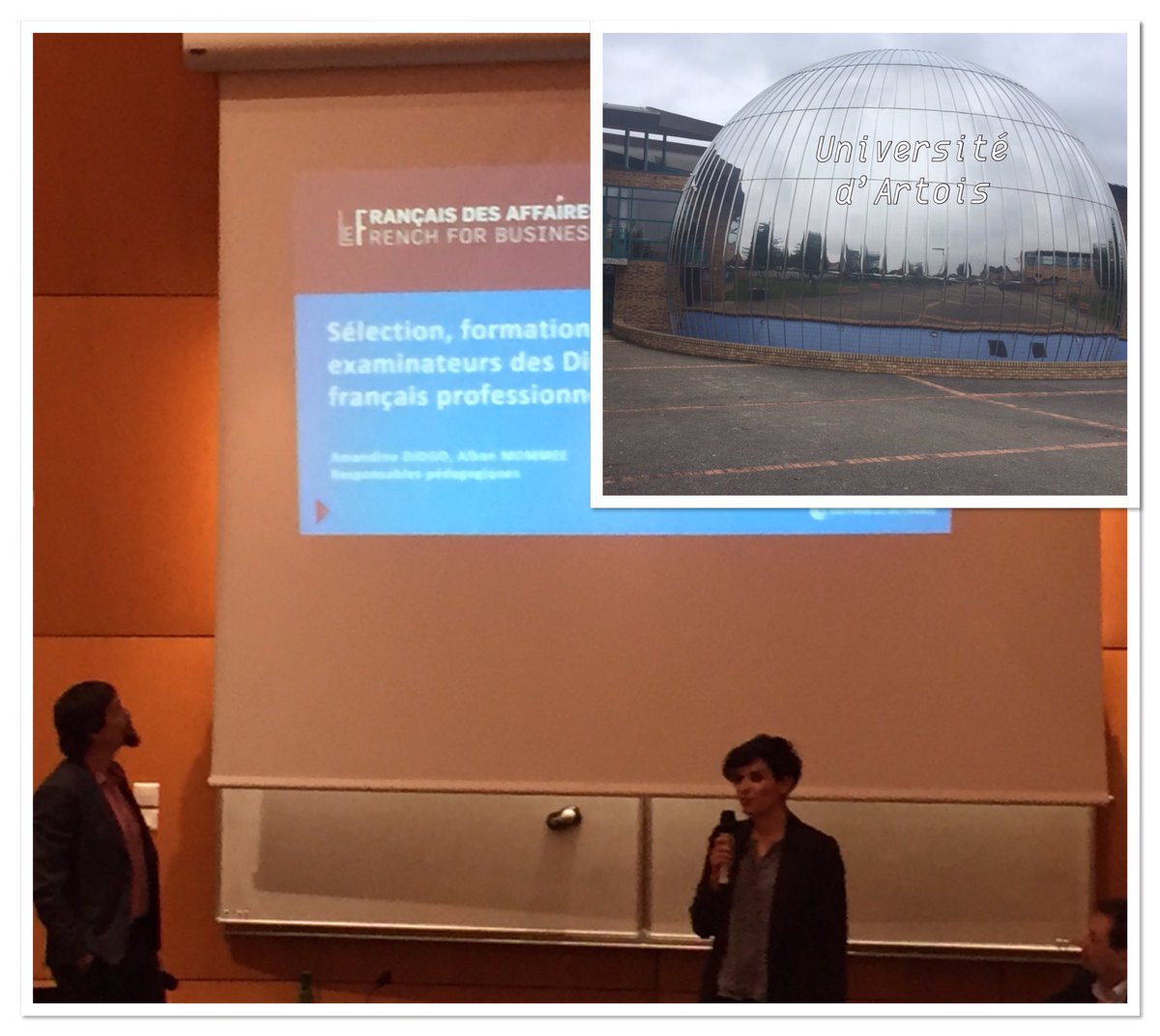 alassaw's tweet photo. [4ème journée FOS]
Notre équipe pédagogique en action pour parler de « Sélection, formation et suivi des examinateurs du Diplôme de Français Professionnel »
@FrAffaires @Univ_Artois @CCI_Paris_IdF @VilleArras #FOS #DFP https://t.co/0Ff0Xr6yvB